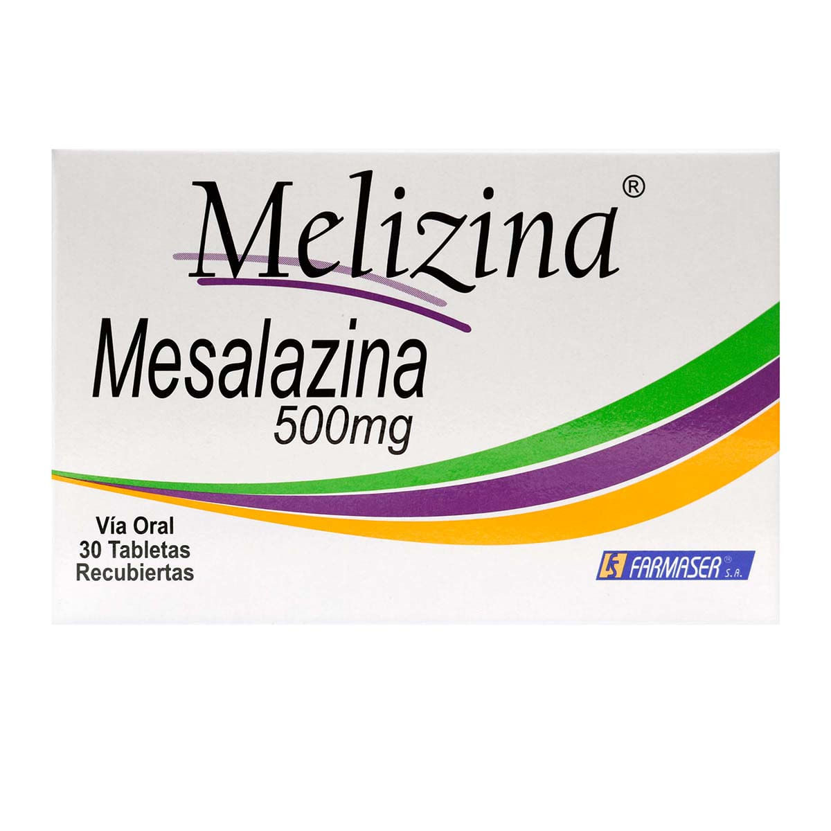 Melizina 500 Mg Farmaser Caja X 30 Tabletas Recubiertas.