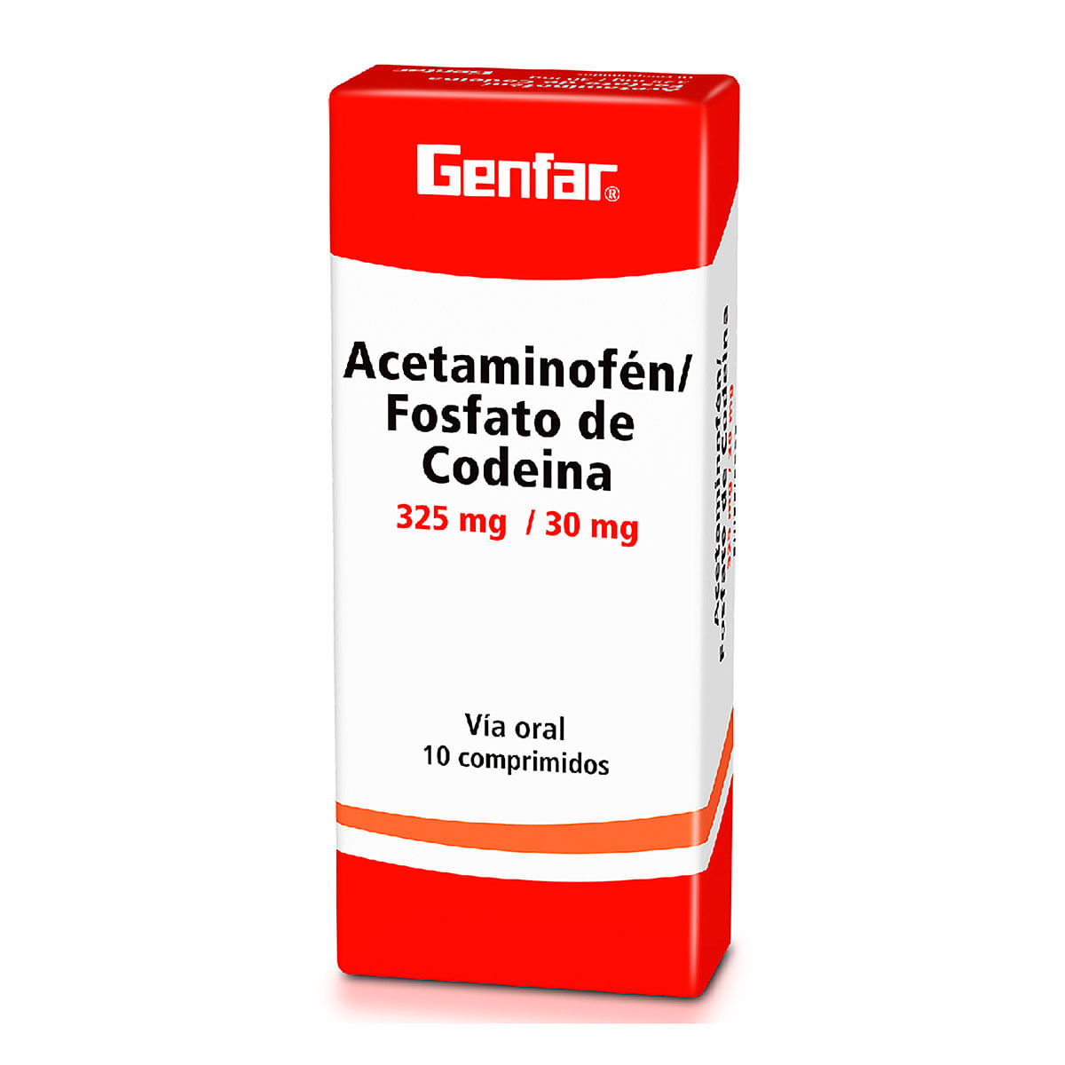 Acetaminofén/ Fosfato de Codeina 325 Mg/30 Mg Genfar Caja x 10 Comprimidos