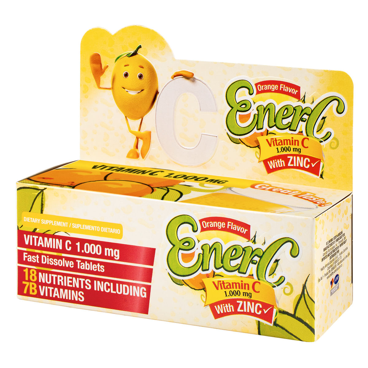 Suplemento Dietario Ener C Vitamin C 1000 Mg Tubo X 10 Tabletas Efervescentes.