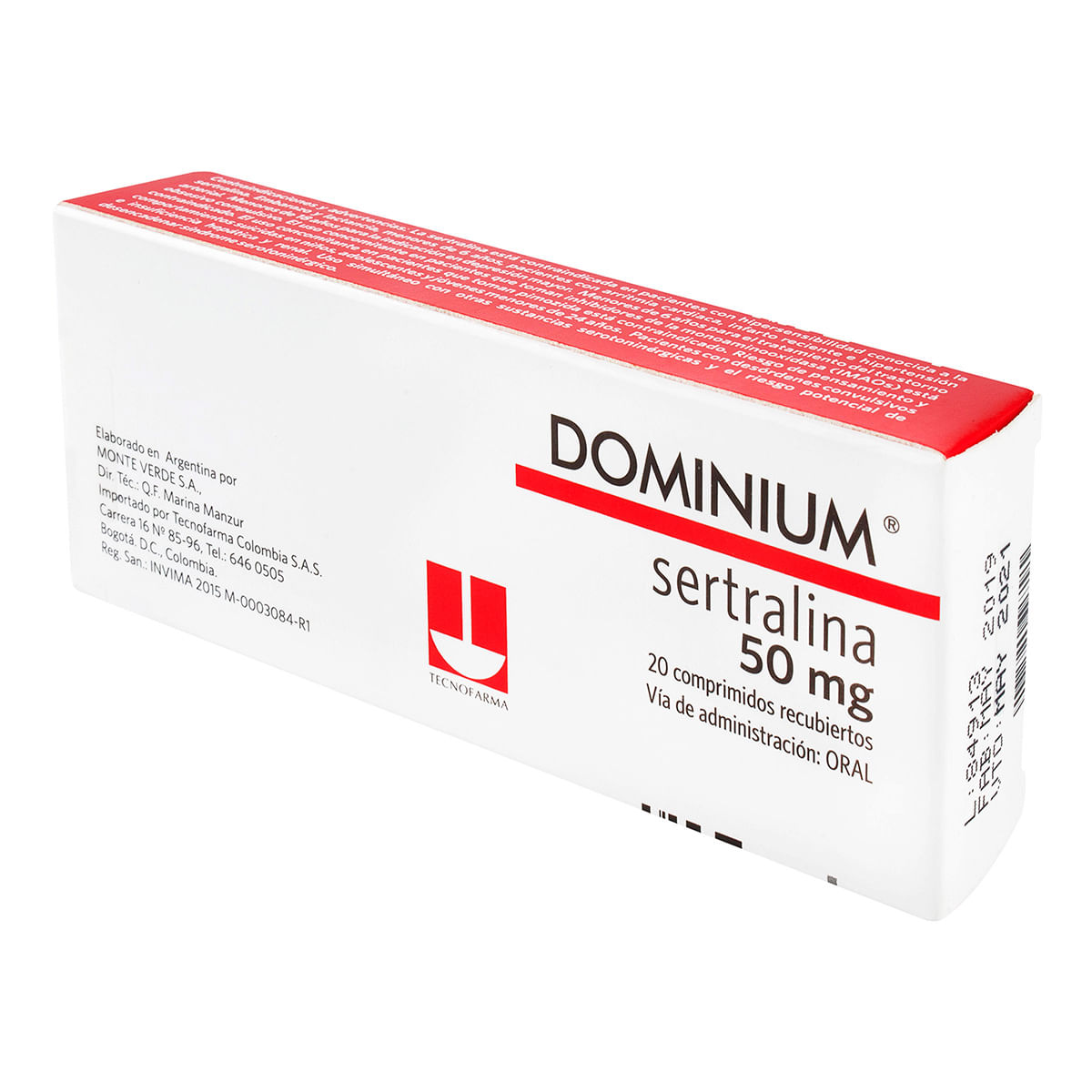 Dominium 50 Mg Tecnofarma Caja X 20 Comprimidos Recubiertos.