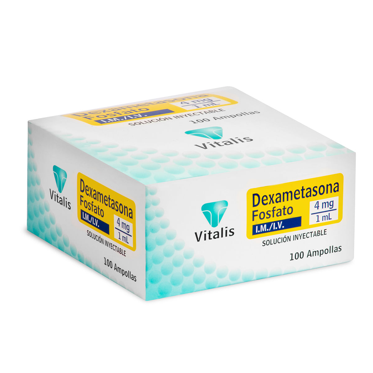 Solución Inyectable Dexametasona Fosfato 4 Mg/1 Ml Vitalis Caja X 100 Ampollas.
