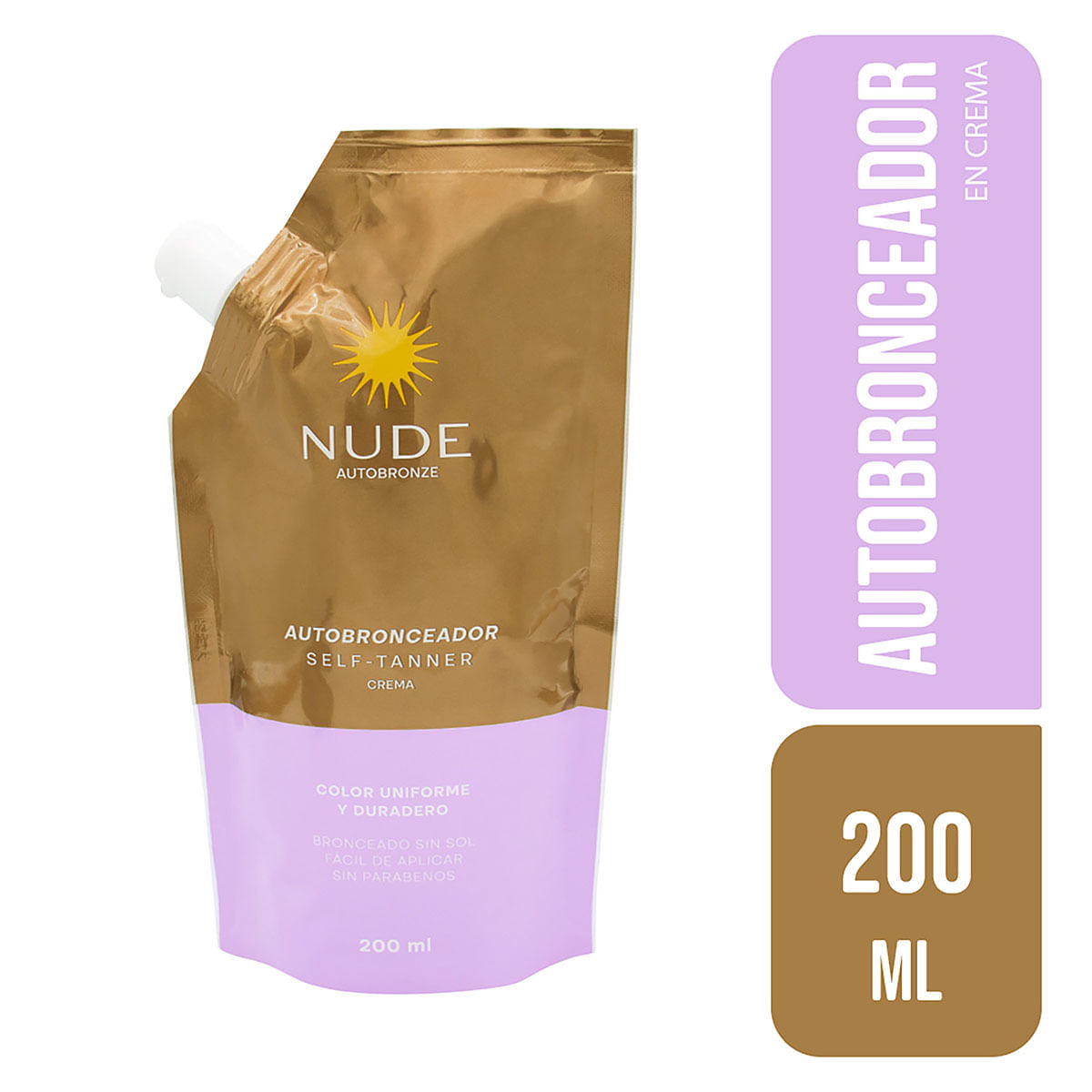 Autobronceador Nude Bronze En Crema Doypack X 200 Ml.