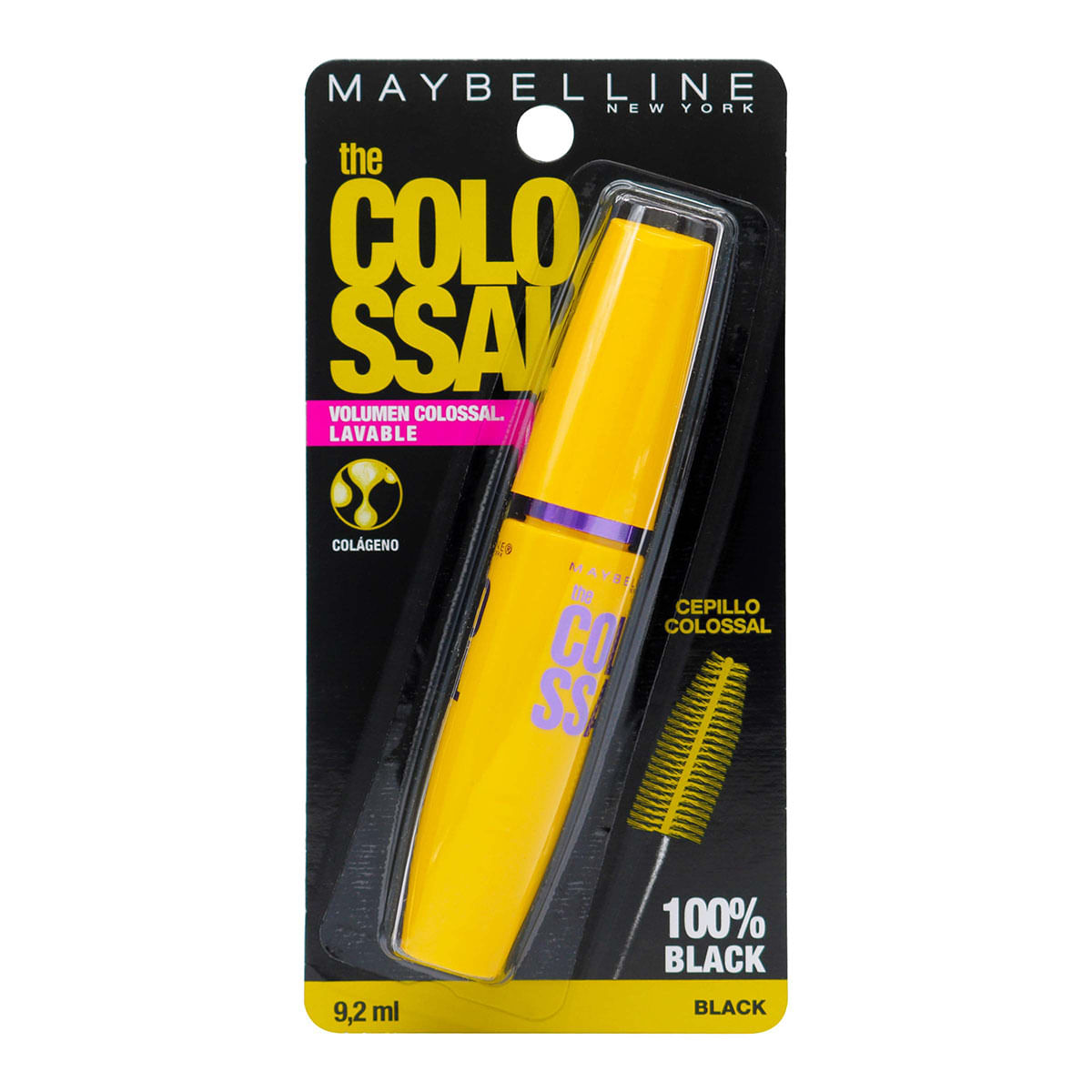Pestañina Colossal Lavable Negro Maybelline Frasco x 9.2 mL