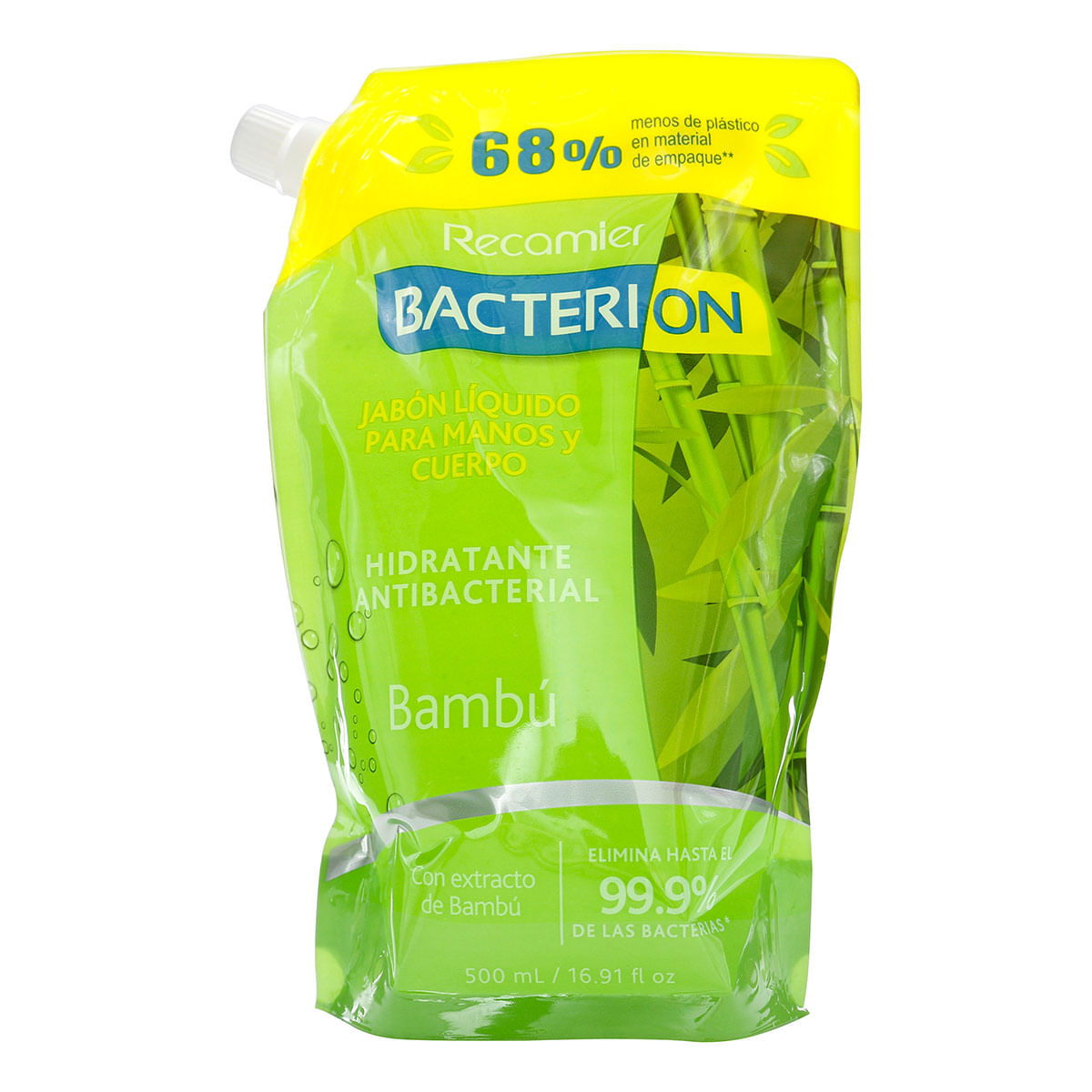 Jabón Líquido Bacterion Bamboo 2 En 1 Doypack X 500 mL