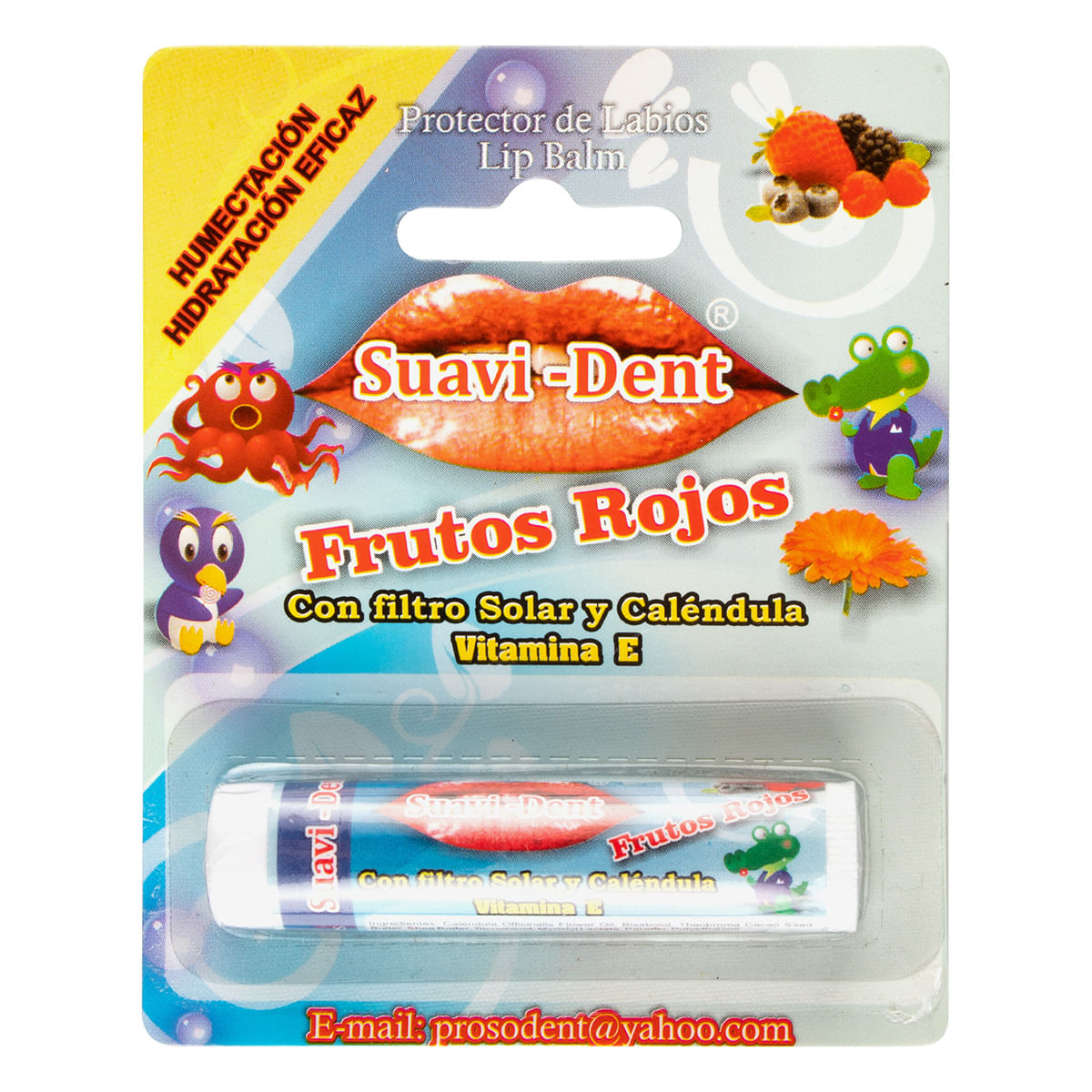 Protector De Labios Suavi-Dent Frutos Rojos Blister x 1 Barra.