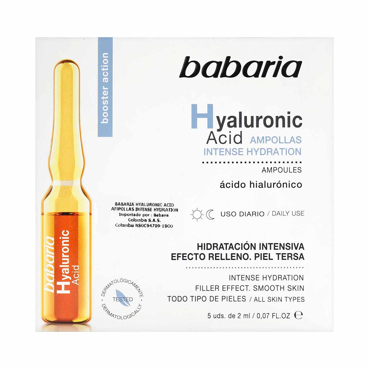 Ampolleta Ácido Hialúronico Babaria X 2 mL x 5Uds