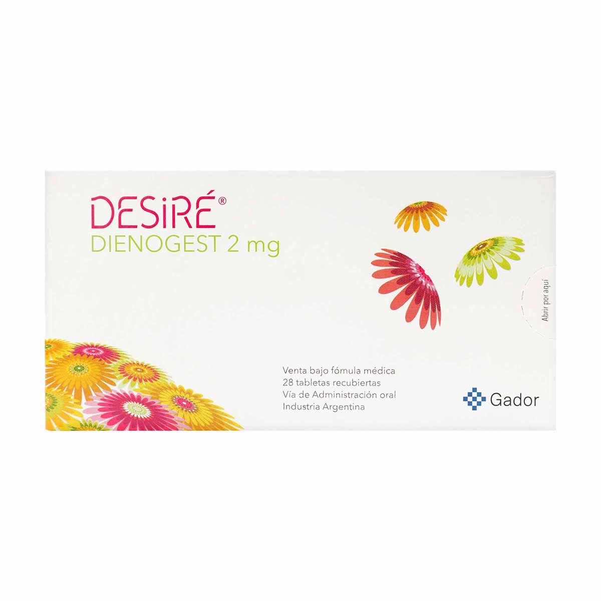 Desiré Dienogest 2 mg Gador Caja x 28 Tabletas