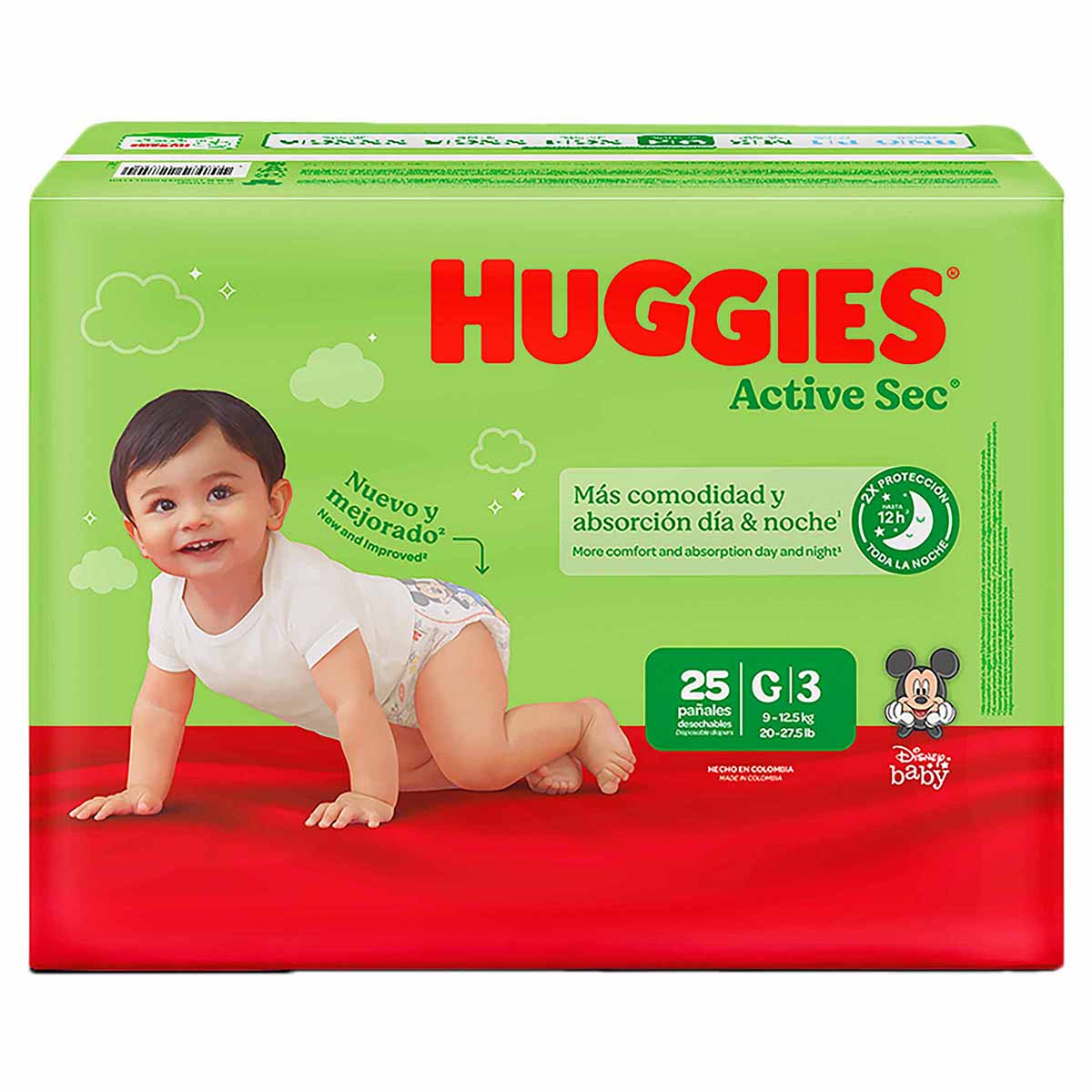 Pañales Active Sec Etapa G3 Huggies Paquete x 25 uds.