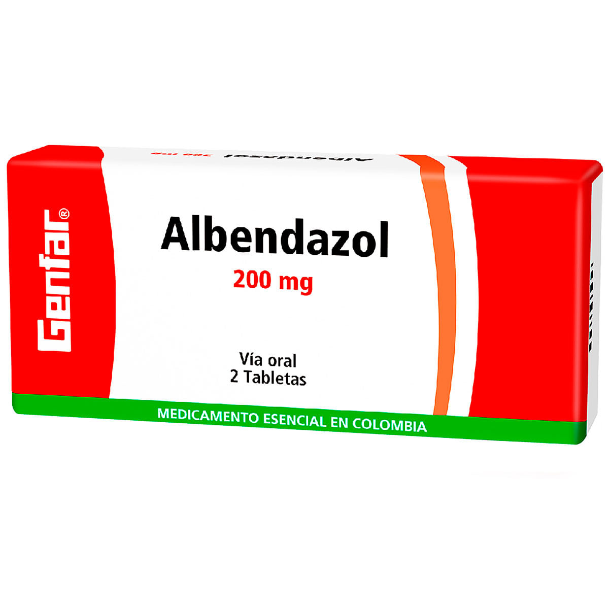Albendazol 200 Mg Genfar Caja x 2 Tabletas