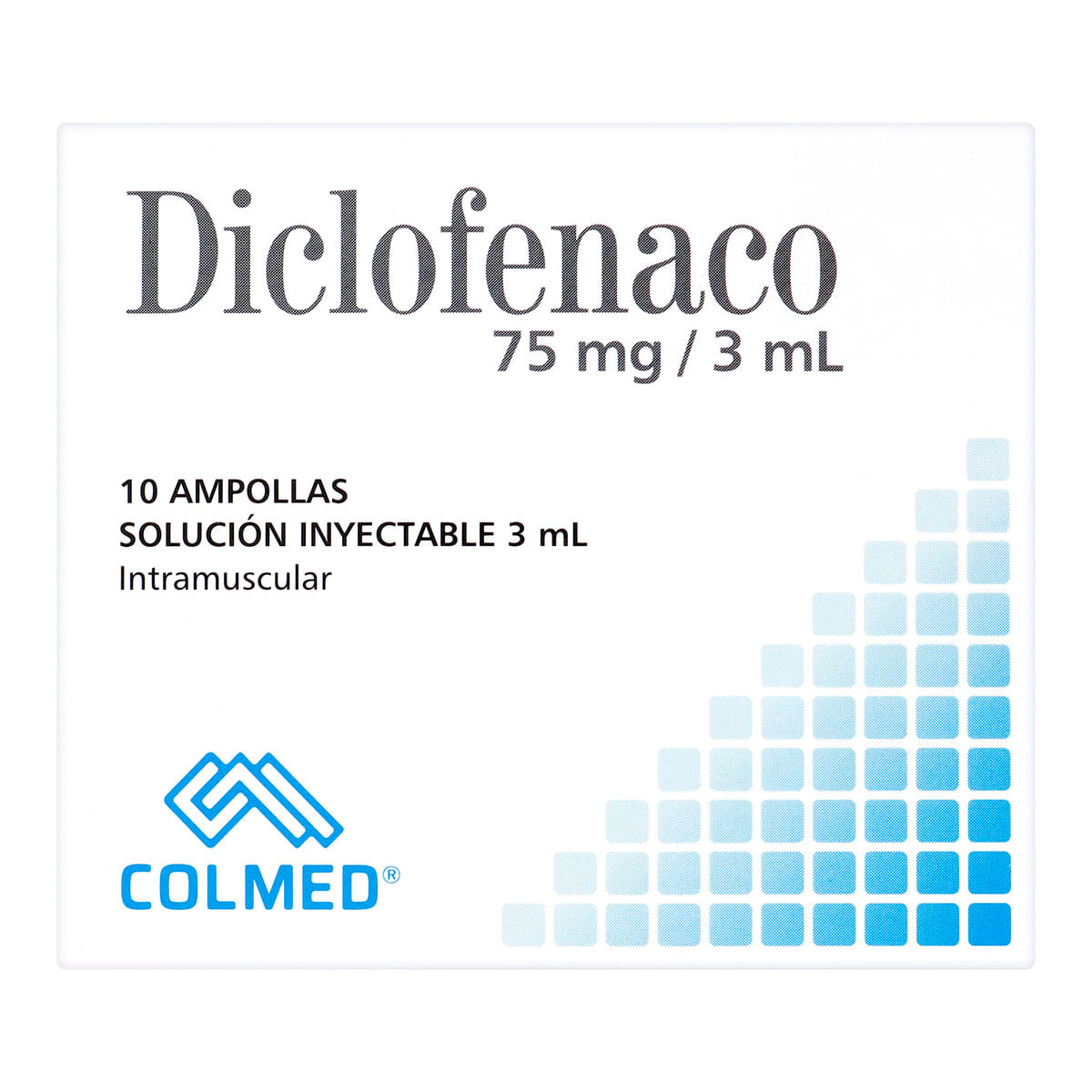 Solución Inyectable Diclofenaco 75 mg / 3 mL Colmed Caja x 10 Ampollas