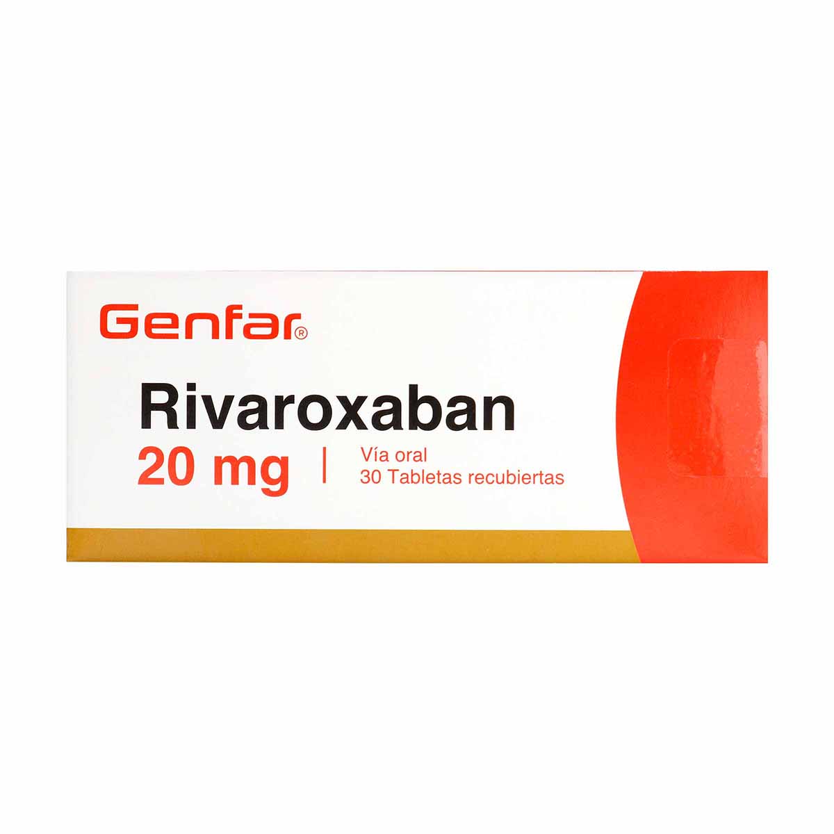 Rivaroxaban 20mg Genfar Caja x 30 Tabletas
