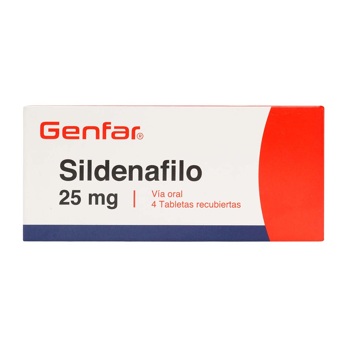 Sildenafil 25 Mg Genfar Caja X 4 Tabletas Recubiertas.