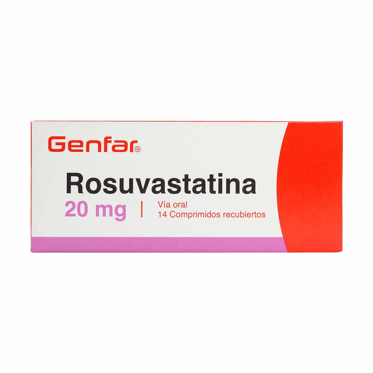 Rosuvastatina 20 Mg Genfar Caja X 14 Comprimidos Recubiertos.