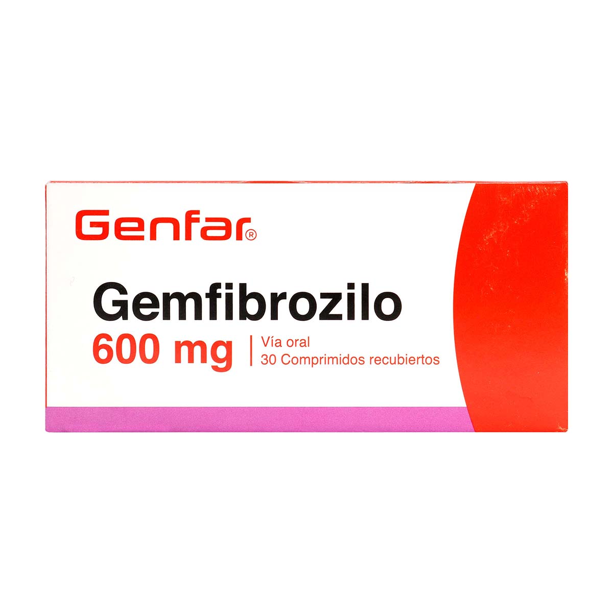 Gemfibrozilo 600 Mg Genfar Caja X 30 Comprimidos.
