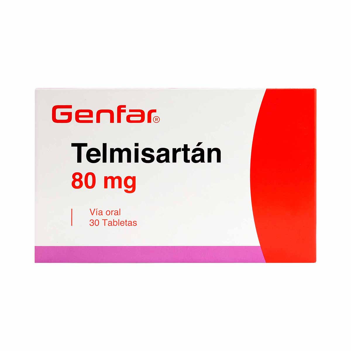Telmisartán 80 Mg Genfar Caja X 30 Tabletas.
