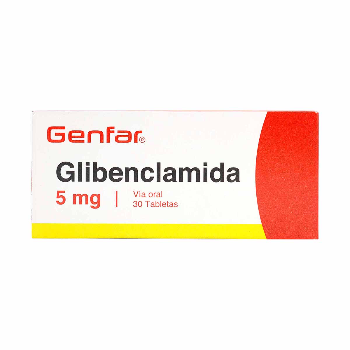 Glibenclamida 5 Mg Genfar Caja X 30 Tabletas.