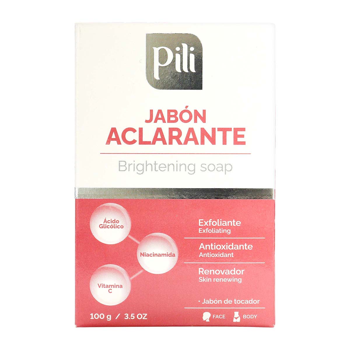 Jabón Aclarante Brightening Soap Pili Caja x 100 g