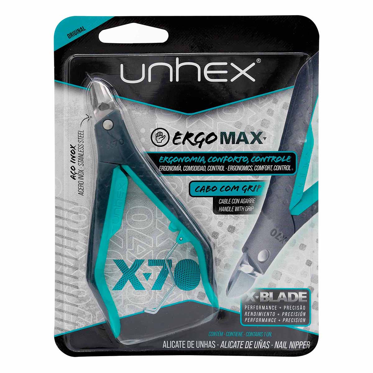 Alicate Cortador de Uñas Unhex X-70 Blíster x 1 ud