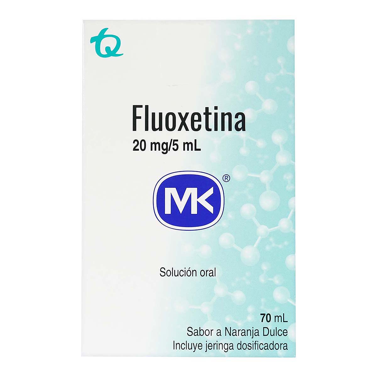 Solución Oral Fluoxetina Sabor a Naranja Dulce MK Caja x 70 Mililitros