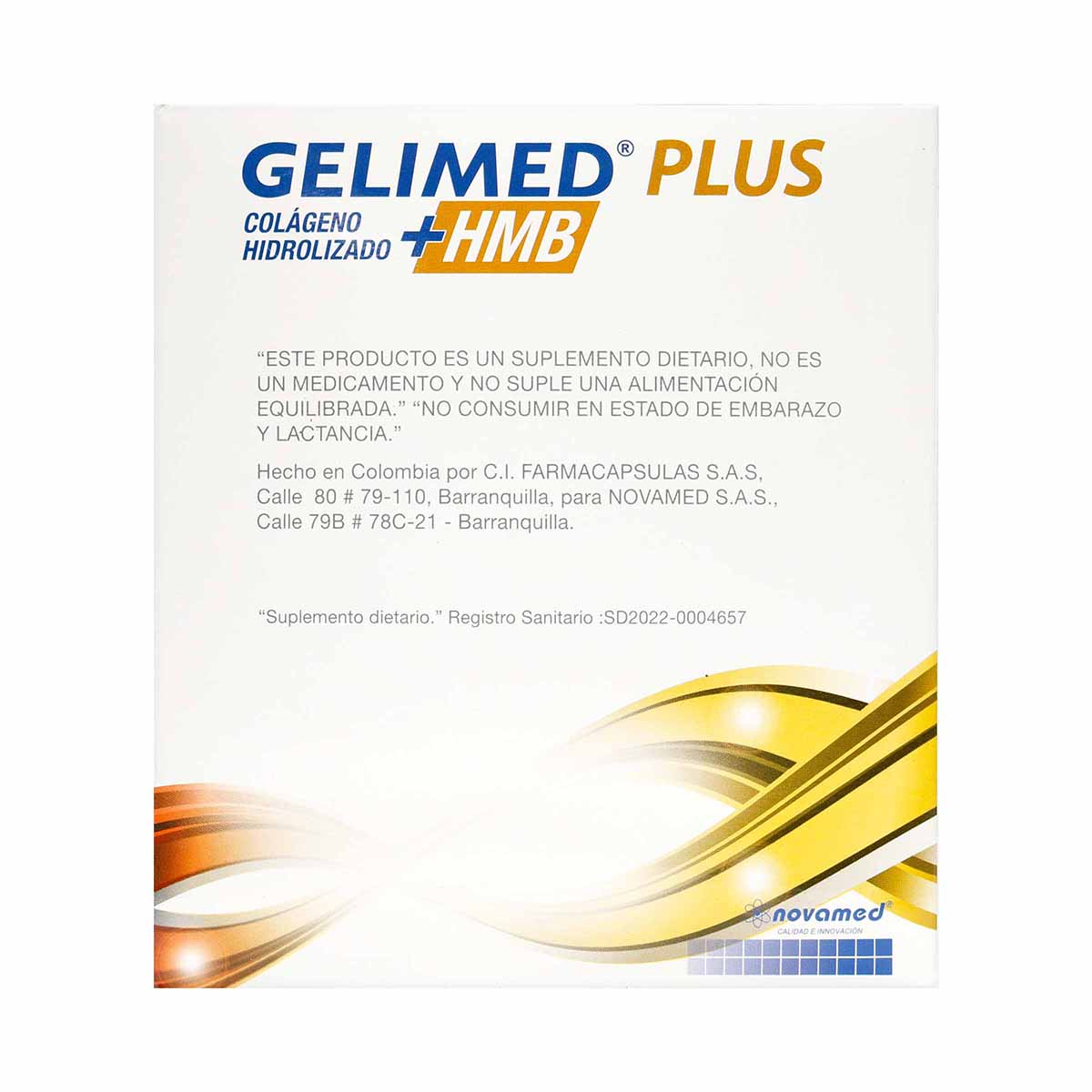 Colágeno Hidrolizado Gelimed Plus + HMB Novamed Caja x 30 Sobres