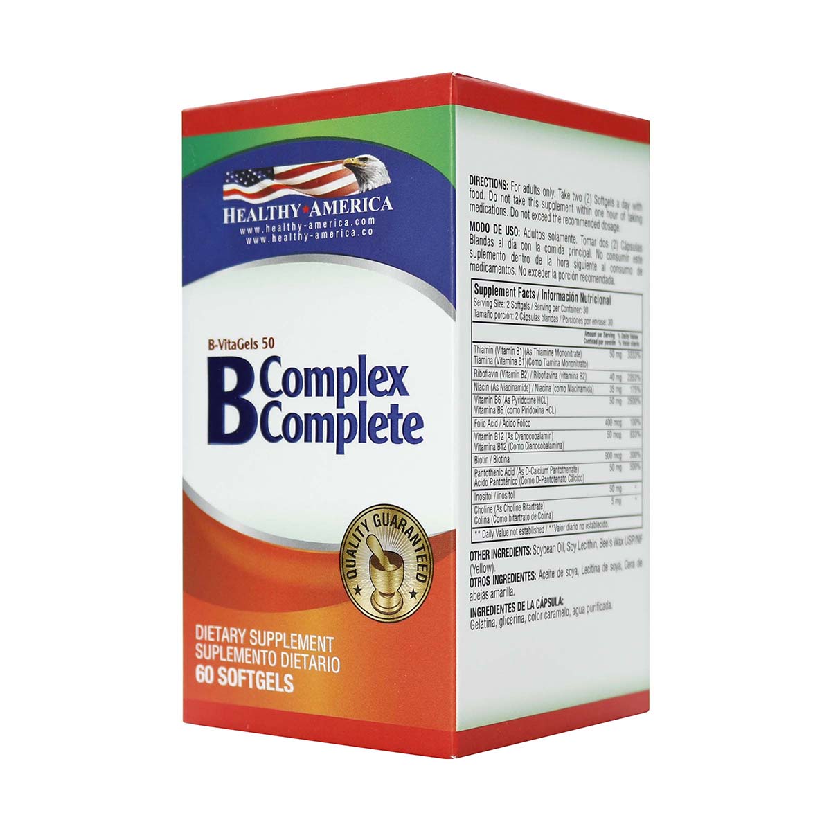 B Complex Complete Healthy America Caja x 60 Cápsulas Blandas