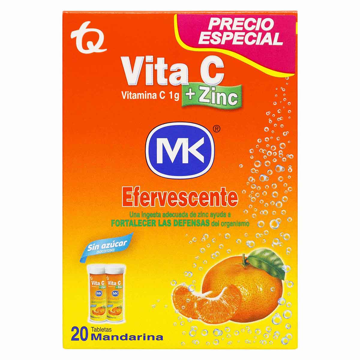 Vitamina C + Zinc Efervescente Mk Precio Especial Caja X 20 Tabletas
