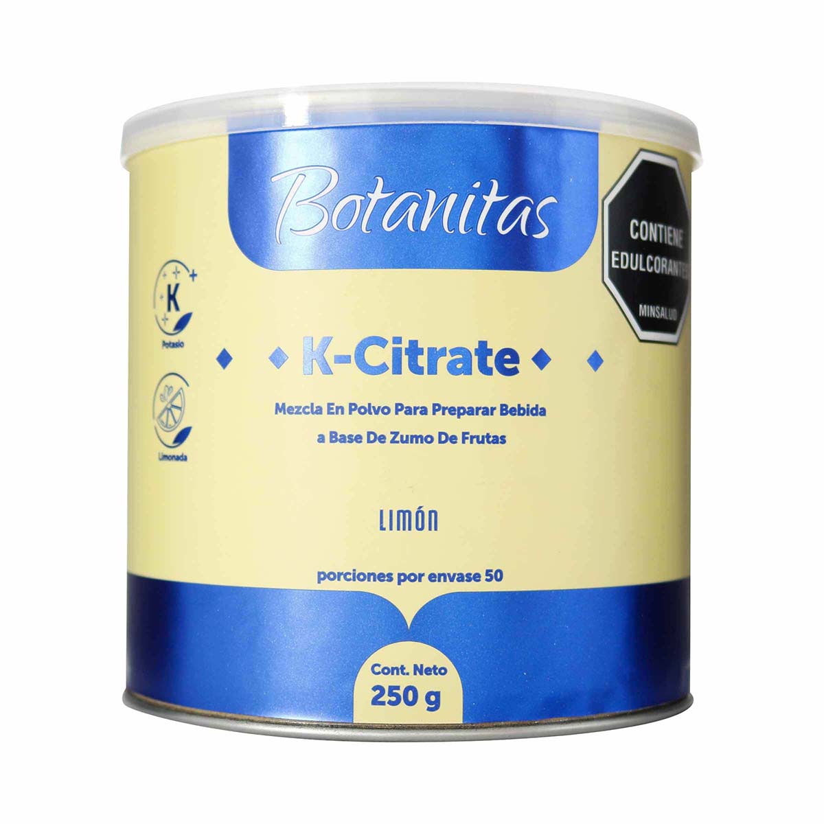 Citrato de Potasio en Polvo Sabor a Limón Frasco X 250 Gramos