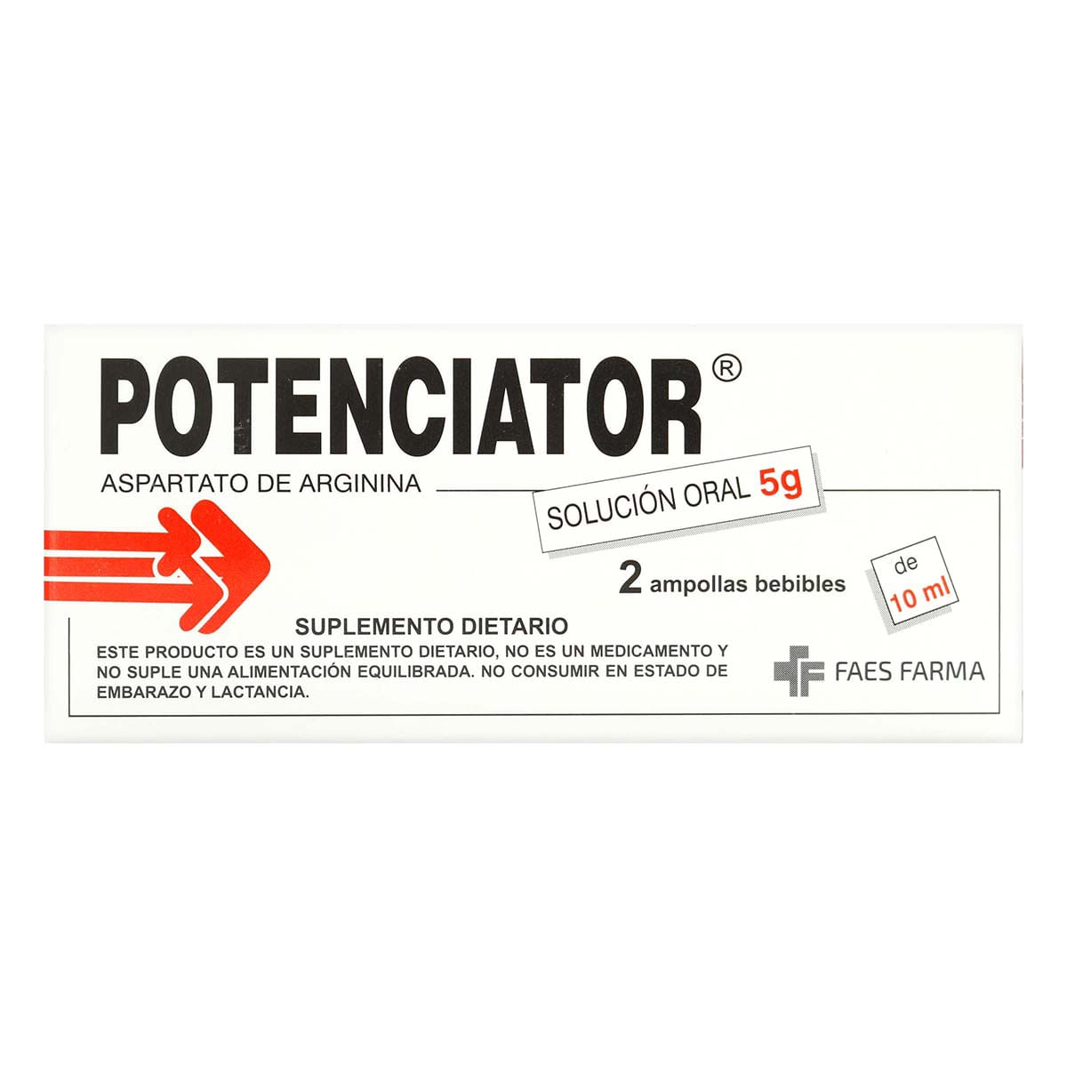 Solución Oral Potentiator 5g Faes Farma Caja x 2 Ampollas Bebibles