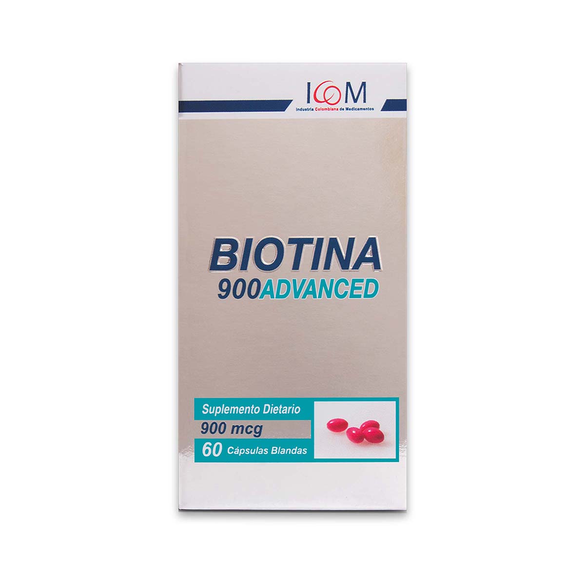 Suplemento Dietario Biotina Advanced 900 Mcg Icom Caja X 60 Cápsulas Blandas.