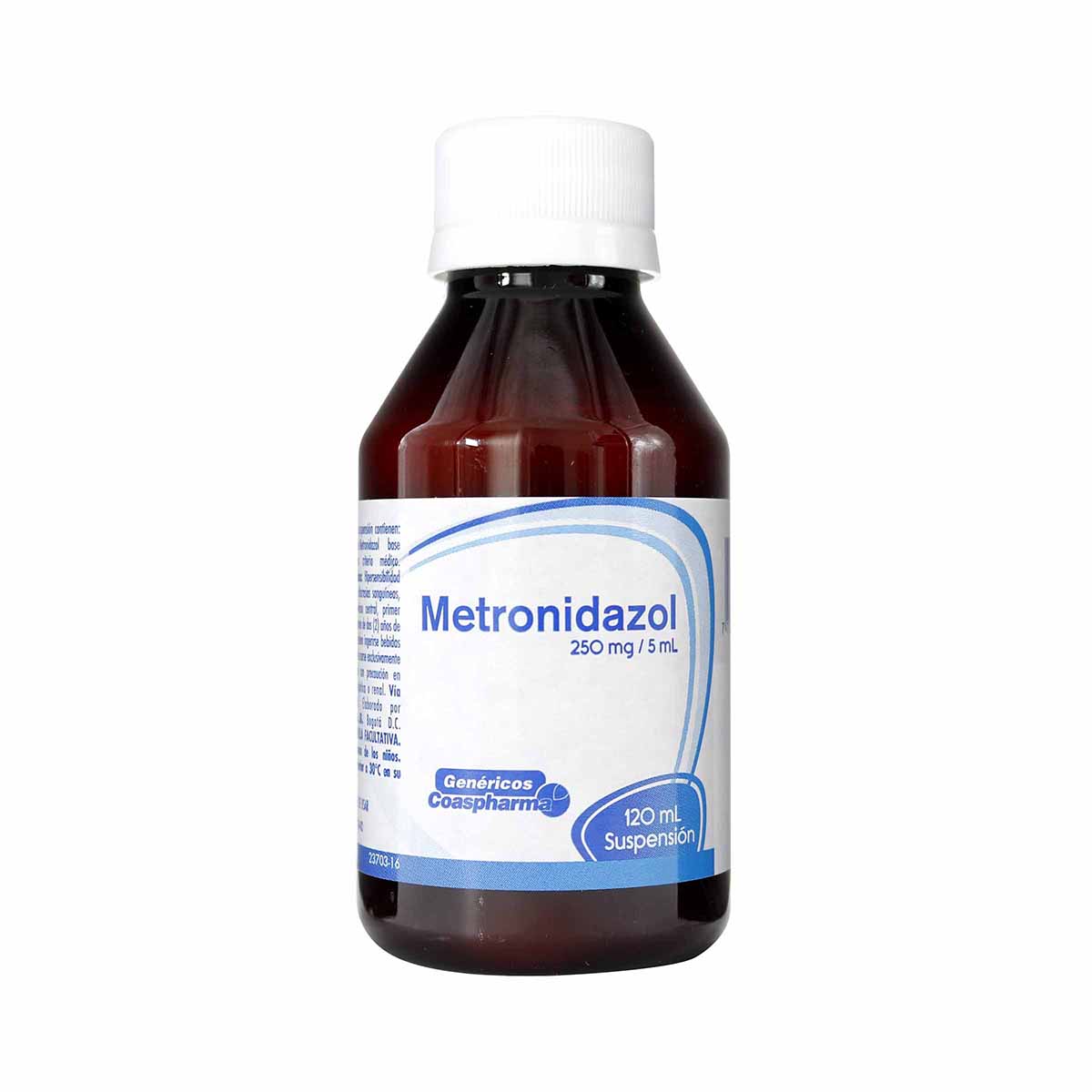 Metronidazol Suspensión 250 mg / 5 mL Coaspharma Frasco x 120 Mililitros