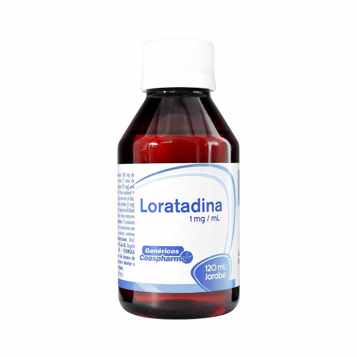Loratadina en Jarabe 1 mg Coaspharma Frasco x 120 Mililitros