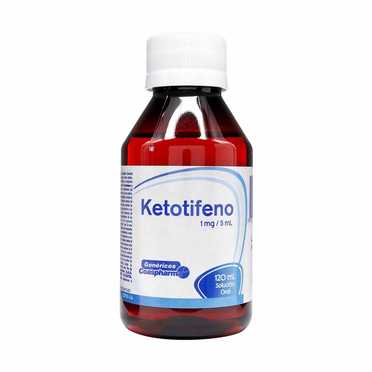 Ketotifeno Solución Oral 1 mg / 5 mL Coaspharma Frasco x 120 Mililitros
