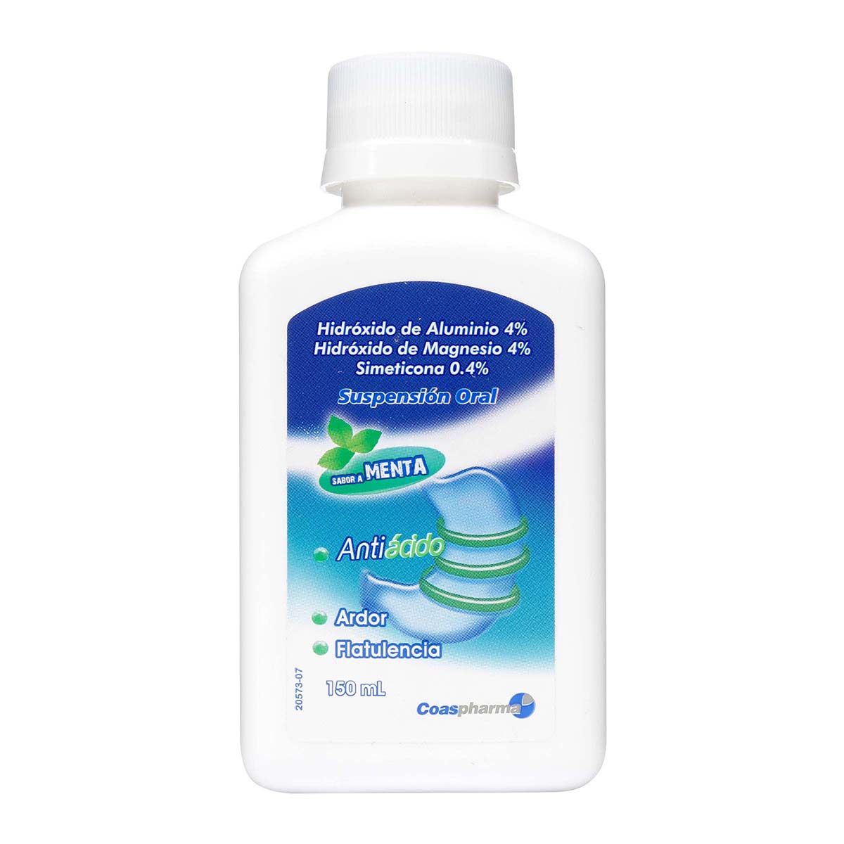 Antiácido Sabor a Menta Coaspharma Frasco x 150 Mililitros