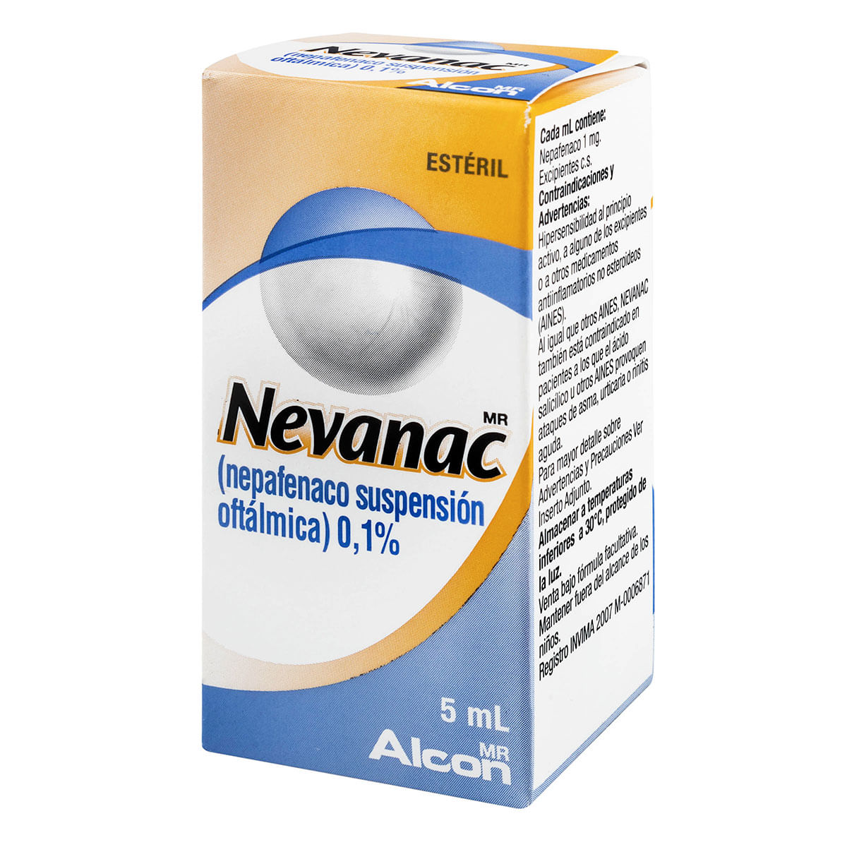 Suspensión Oftálmica Nevanac 0.1% Alcon Caja X 5 Ml.