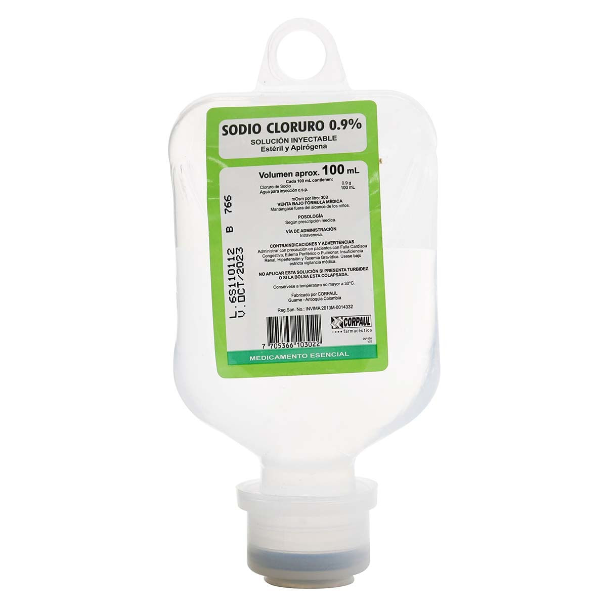 Cloruro De Sodio 0.9% Corpaul Bolsa X 100 Ml.