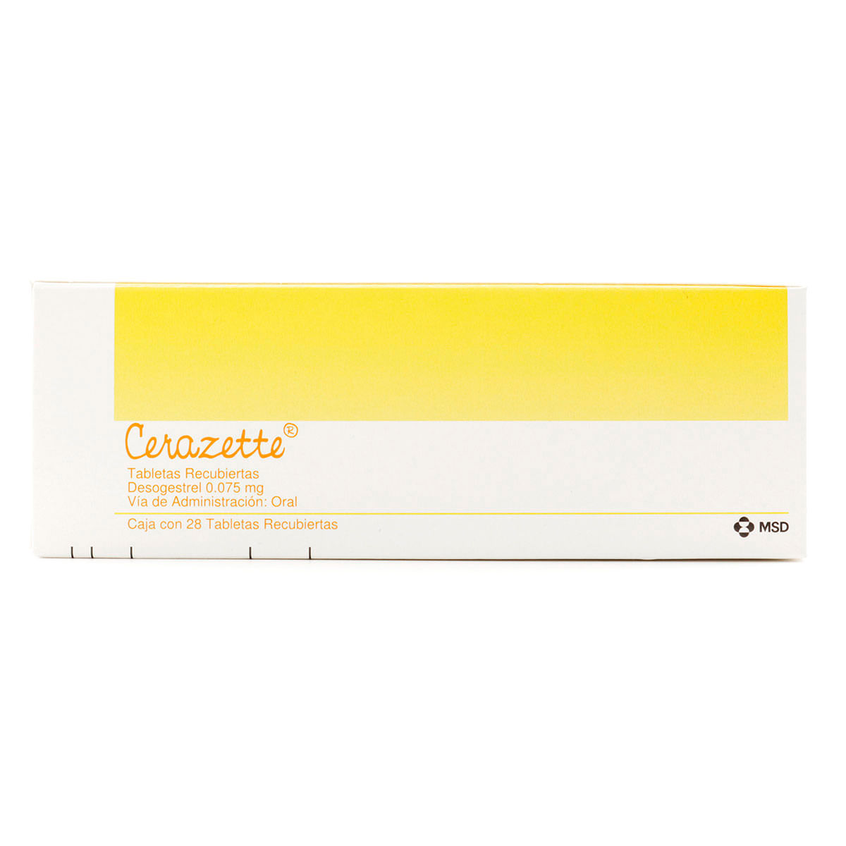 Cerazette 0.075 Mg Msd Caja X 28 Tabletas Recubiertas.