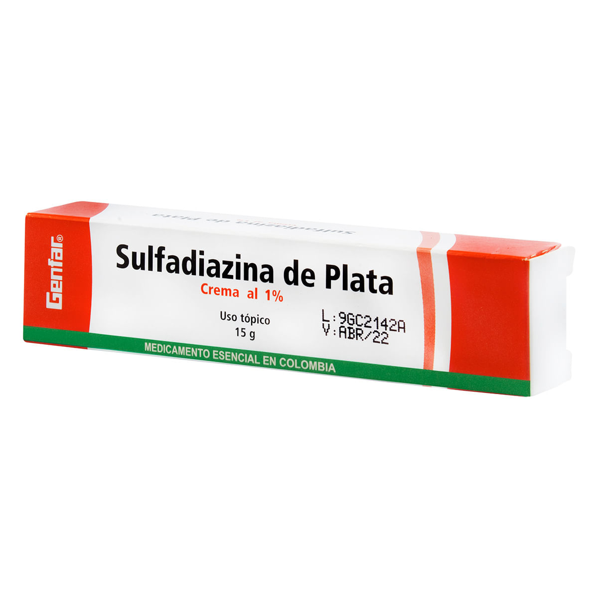 Crema Tópica Sulfadiazina De Plata 1% Genfar Tubo X 15 G.