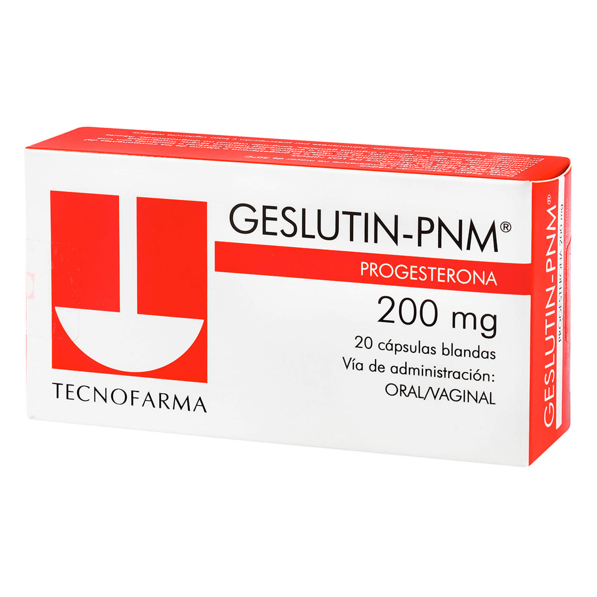 Geslutin Pnm 200 Mg Tecnofarma Caja X 20 Cápsulas Blandas.