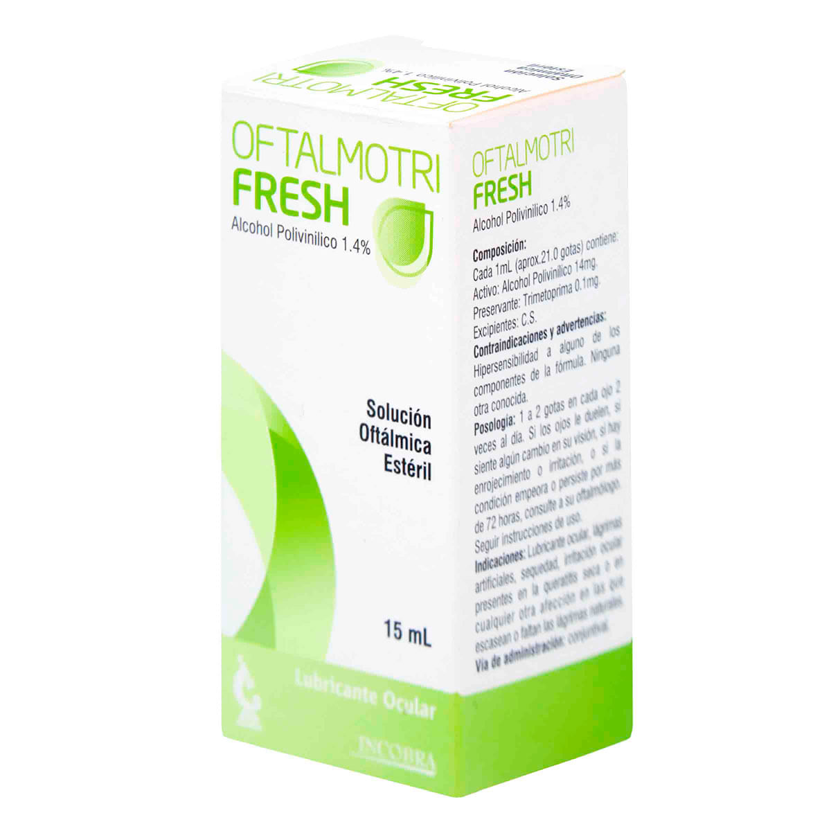 Solución Oftálmica Estéril Oftalmotri Fresh Lubricante Ocular Frasco Gotero X 15 Ml.