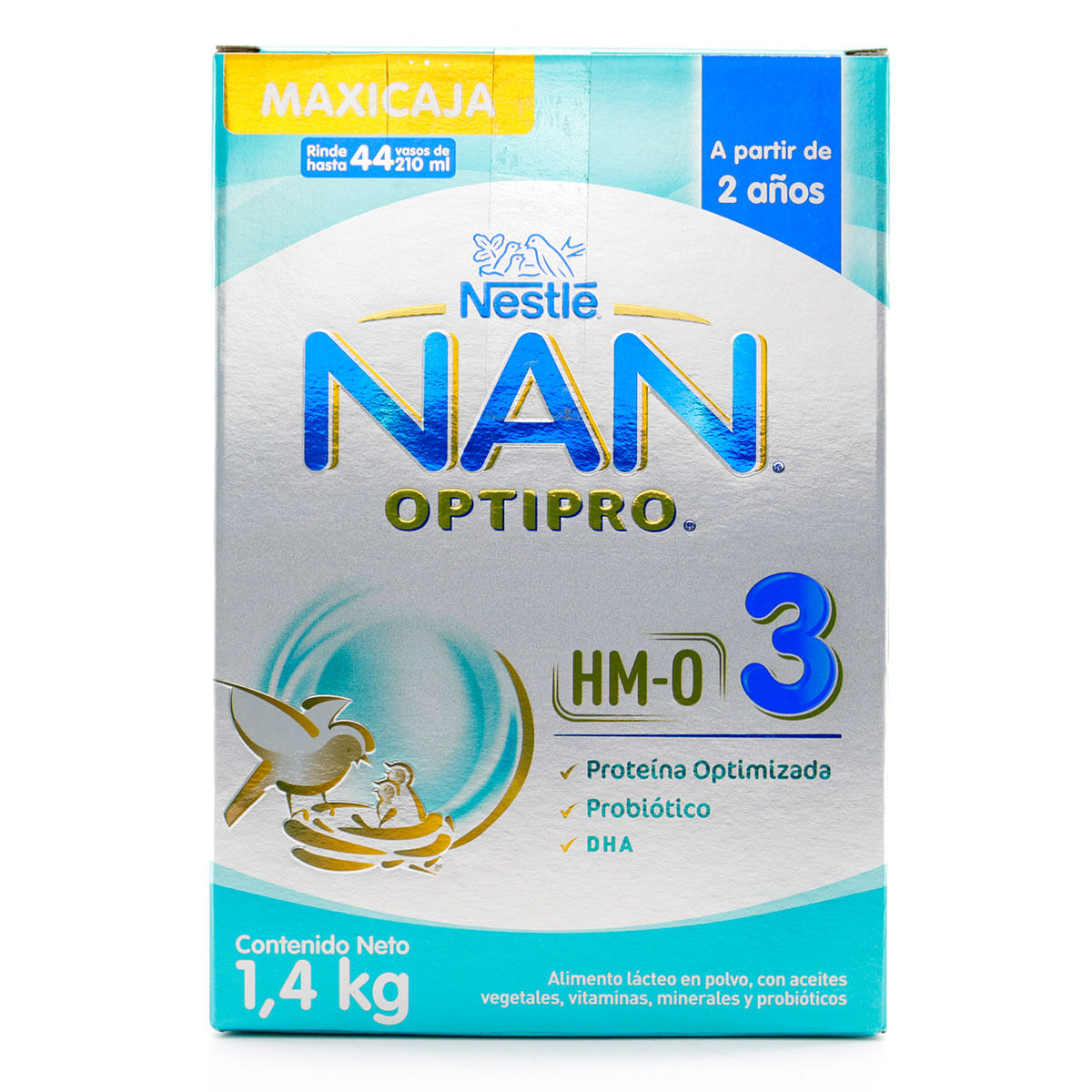 Alimento Lácteo NAN Nestlé Optipro HM-O 3 2 Años Polvo Maxicaja x 1.4 Kg