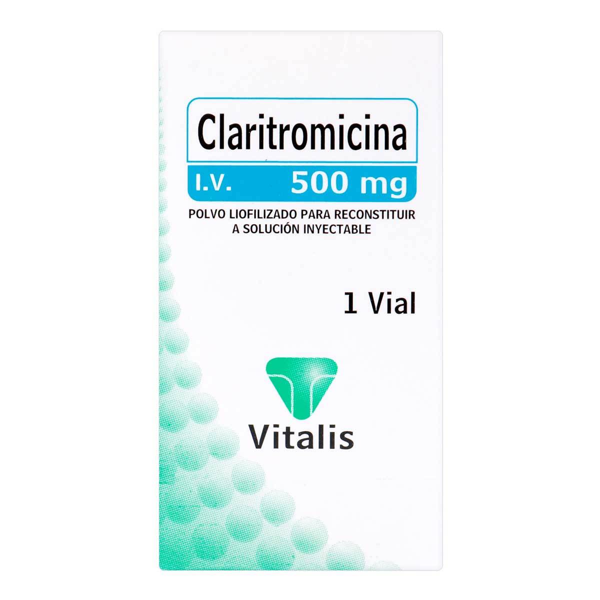 Solución Inyectable Claritromicina 500 Mg Vitalis Polvo Caja X 1 Vial.