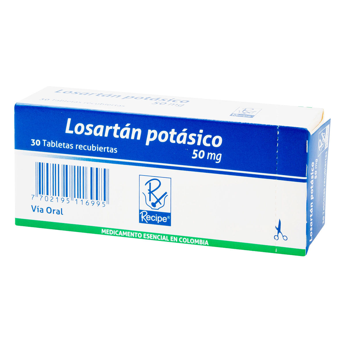 Losartán Potásico 50 Mg Recipe Caja X 30 Tabletas Recubiertas.