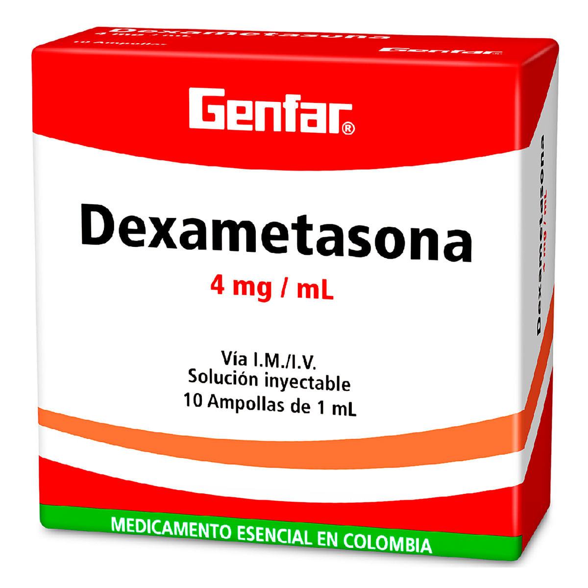 Solución Inyectable Dexametasona Fosfato 4 Mg/Ml Genfar Caja X 10 Ampollas.