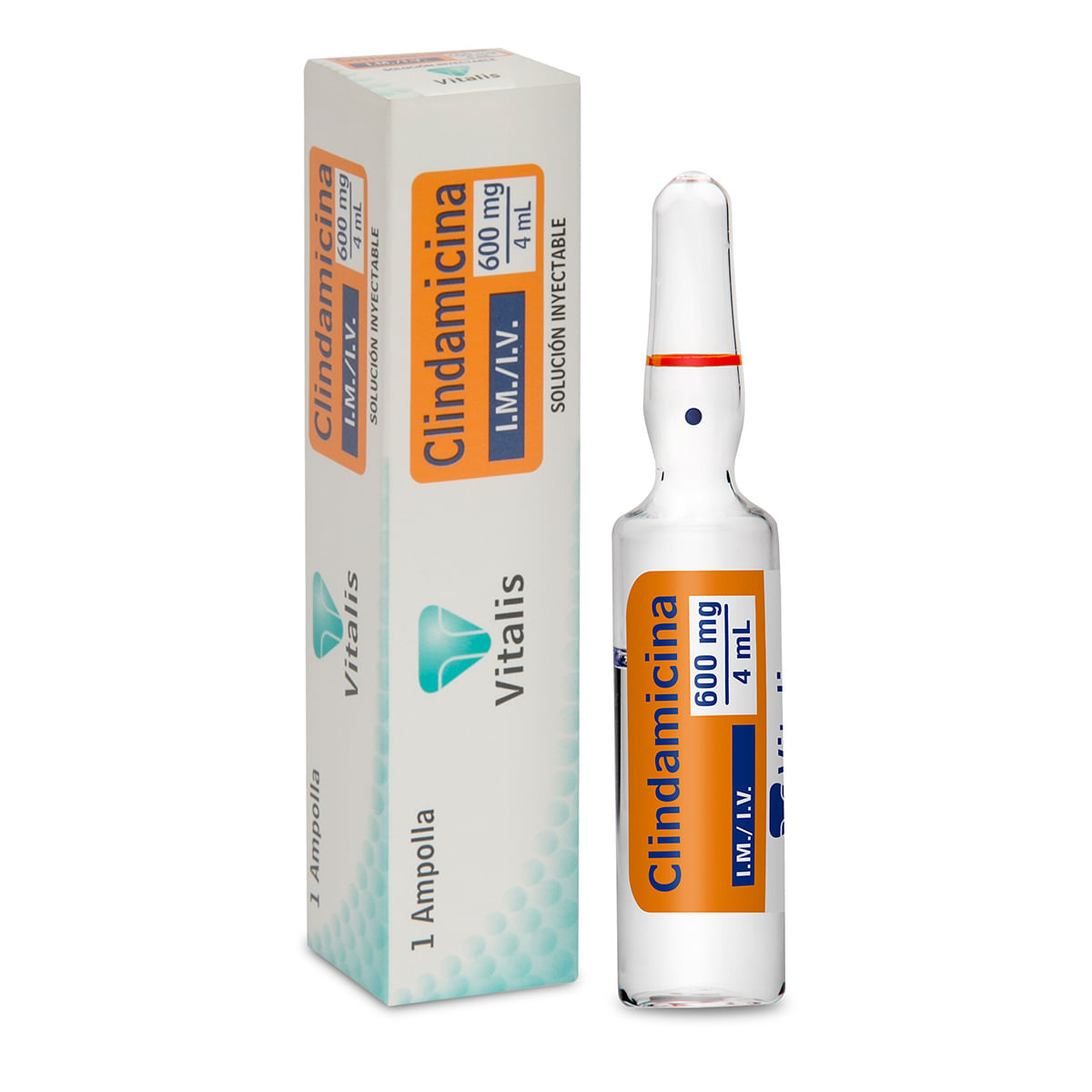 Solución Inyectable Clindamicina 600 Mg/4 mL Vitalis Caja x 1 Ampolla
