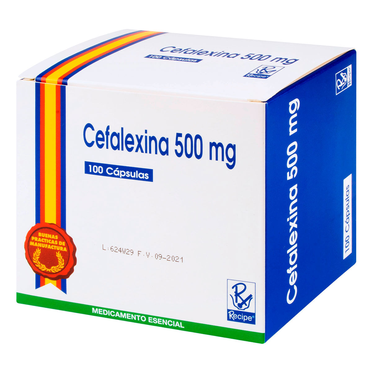 Cefalexina 500 Mg Recipe Caja X 100 Cápsulas.