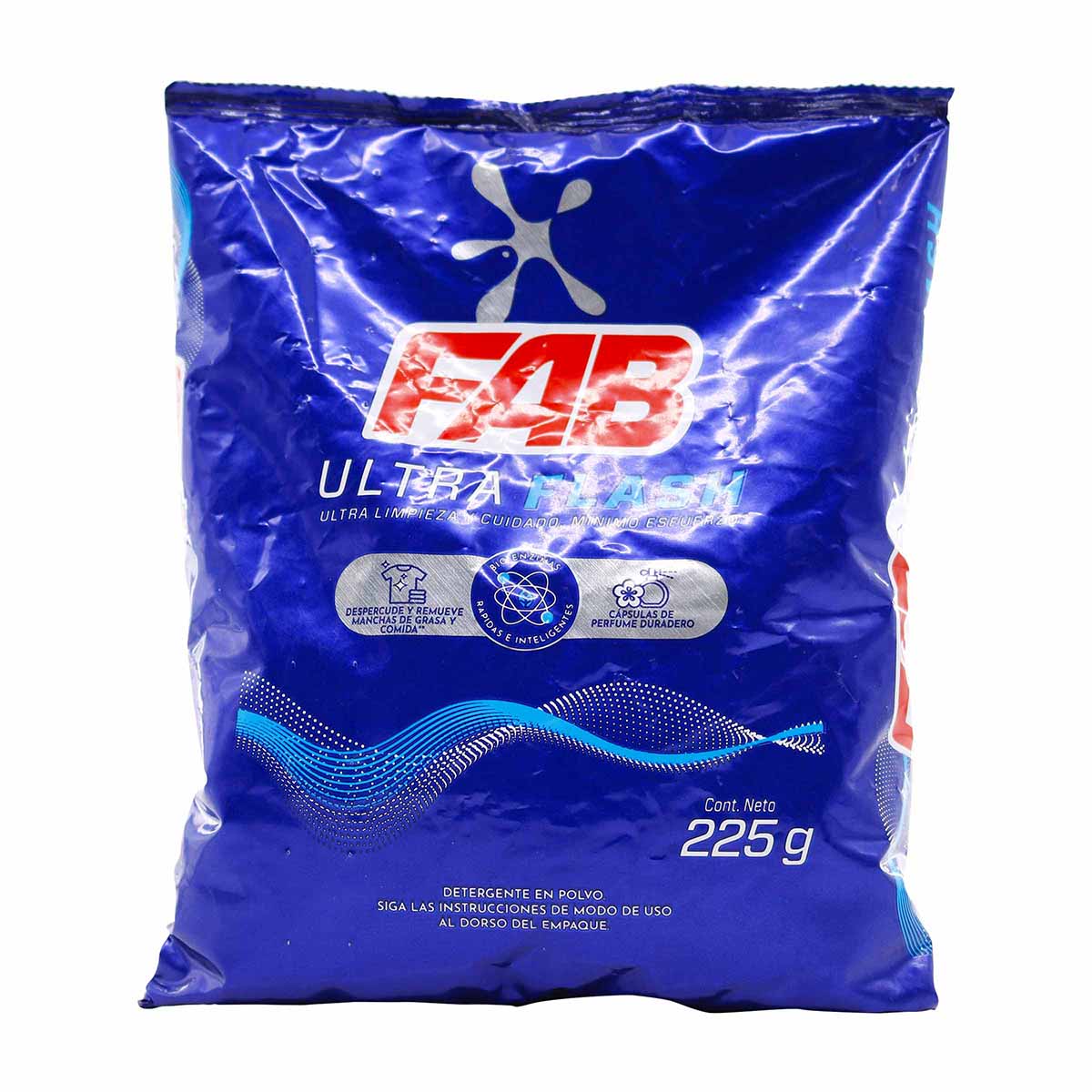 Detergente en Polvo Fab Ultra Flash Bolsa x 225 g