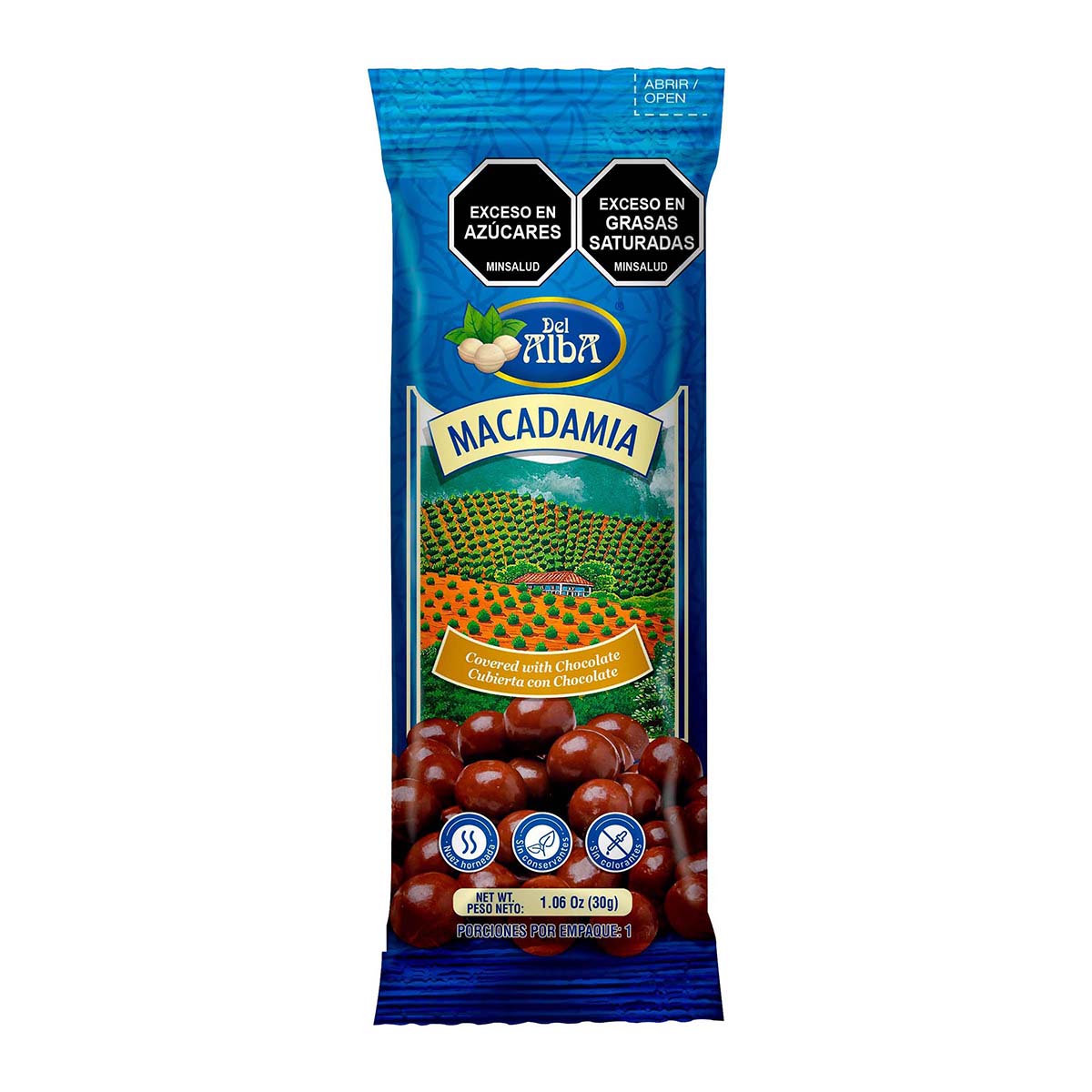 Macadamia Cubierta Con Chocolate Del Alba Paquete x 30 g