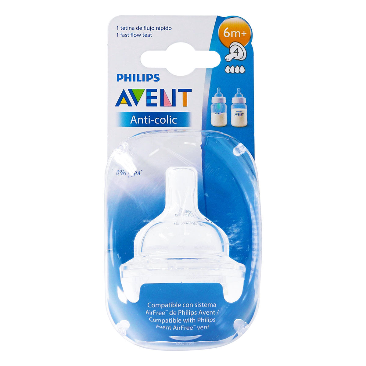 Tetina de Flujo Rápido Anti-colic Phillips Avent Empaque x 1 ud