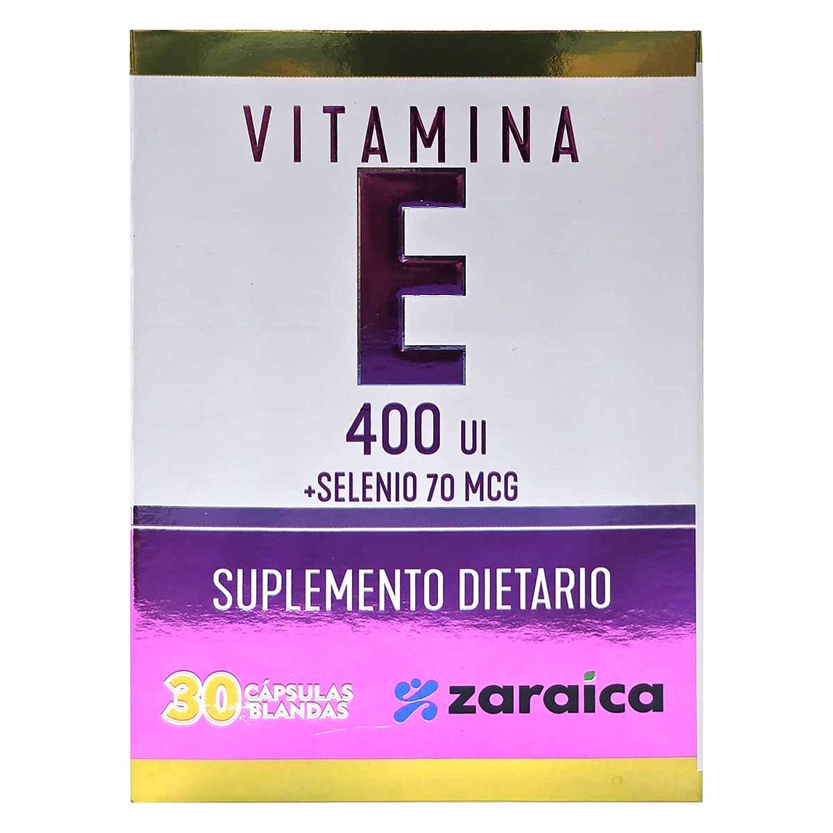 Suplemento Dietario Vitamina E 400 Ui+Seleno 70 Mcg Zaraica Caja x 30 Cápsulas