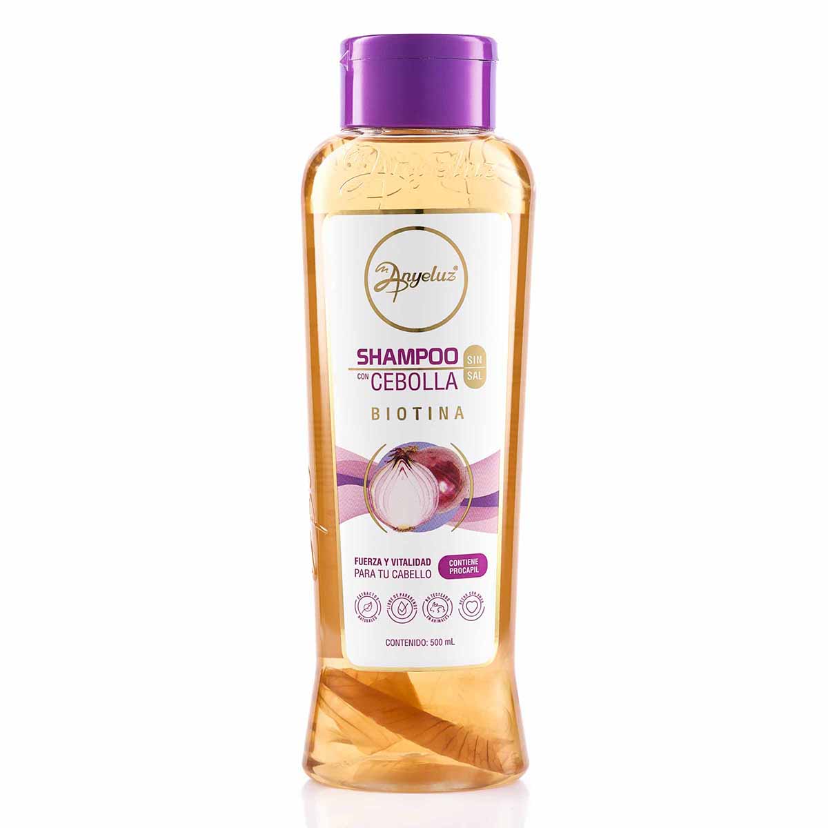 Shampoo Anyeluz con Cebolla y Biotina Frasco x 500 mL